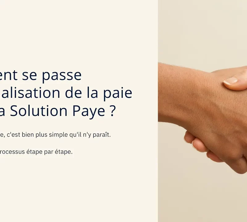 Image d'une poignée de main avec le texte "Comment se passe l'externalisation de la paie avec Ma Solution Paye ?".